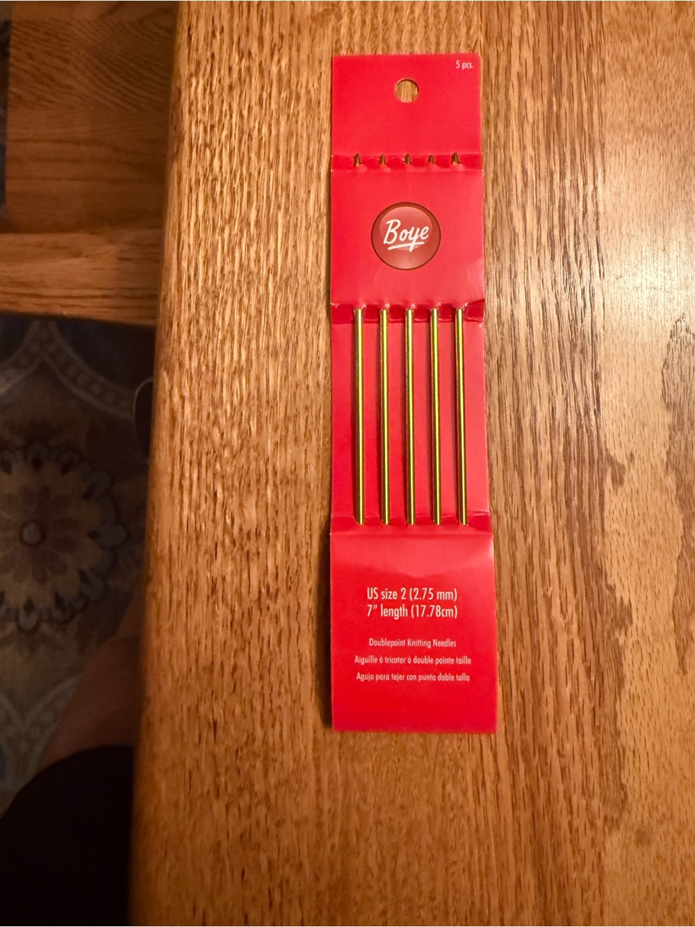 Blue Double-Point Knitting Needles Set - Gold. NWOT
